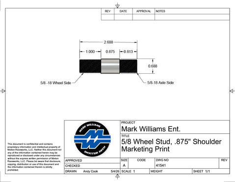 Individual Titanium Drive Stud, 2.652