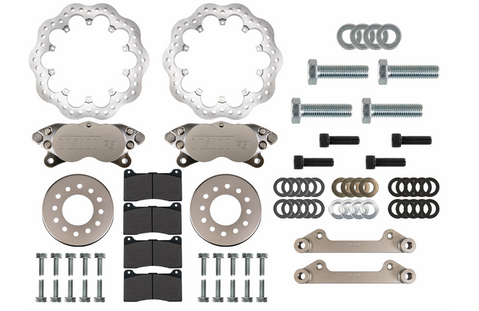 1999-18 Silverado 5x4.75 and 5x5 lug pattern Medium Duty 4 piston Drag Racing Front Brake Kit (Reusing Factory Modified Hubs) 001-0291-1