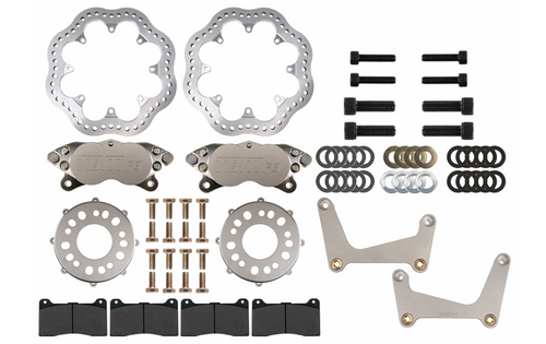 2024 Ford Mustang S650 Medium Duty F3 4 Piston Drag Racing Front Brake Kit (Reusing Factory Hubs) 001-0328-1