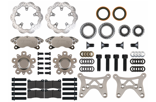 1974-78 Mustang II Spindle Medium Duty Front Drag Racing Brake Kit (F3 Caliper) (5 on 4.50