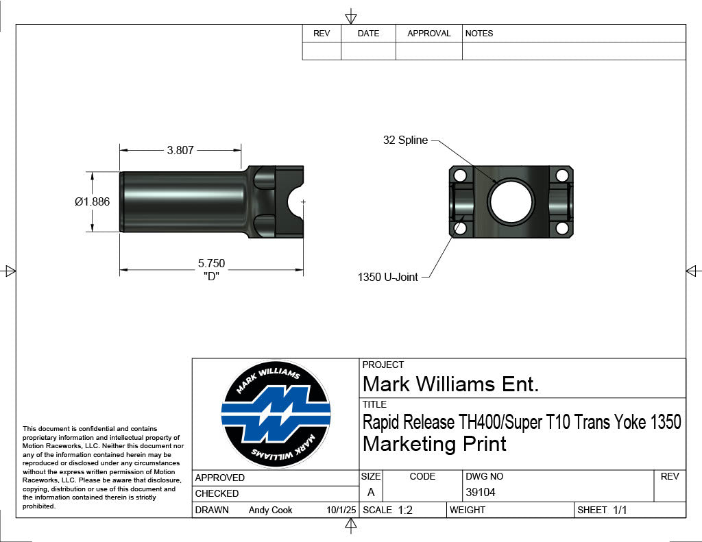 TH400 / Super T-10 Slip Yoke 1350 32 Spline Extreme Duty 4340 - Quick