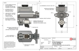1988.5-1993 S10 Sonoma Blazer TBM Modular Bore Billet Master Cylinder Conversion Kit (Choose Bore Size)