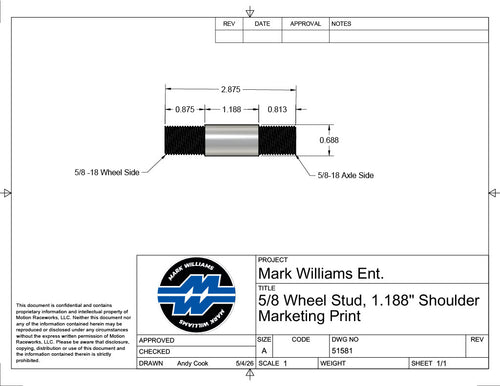 Individual Steel Drive Stud, 2.875