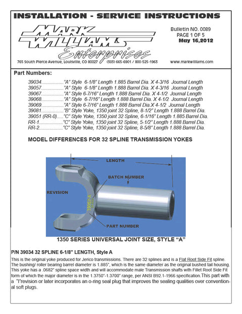 Jerico Slip Yoke 1350 32 spline Extreme Duty 4340