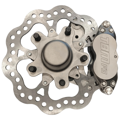 AFCO / Santhuff’s / Menscer(Mono-Twin Tube) Strut Medium Duty 4 Piston Front Brake Kit (5 on 4.50 Hub Mount)